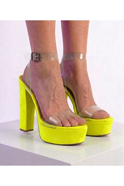 Tarz Topuklar Παπούτσια Πλατφόρμας Pari Neon Yellow