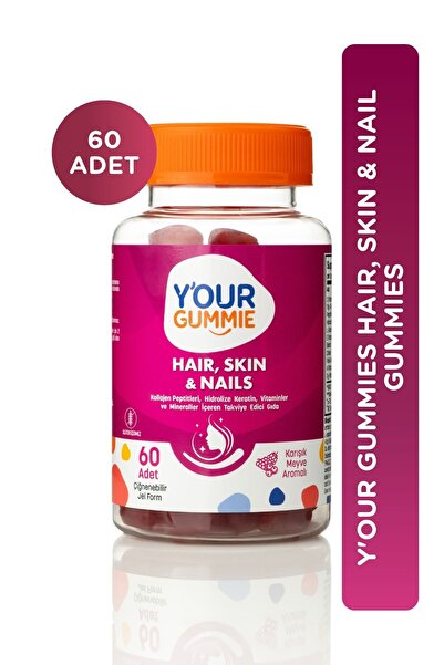 Y'our Gummie HSN Gummies -Saç Cilt Tırnak Vitamini 60 Adet Çiğnenebilir Jel Form