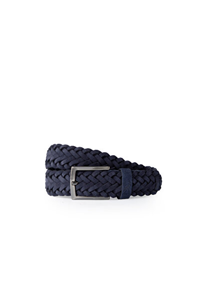 Abdullah Kiğılı Σουέτ Πλέξιμο Δερμάτινο Ζώνη