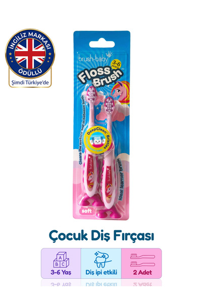 Brush-Baby Çocuk Diş İpi Etkili Yumuşak Diş Fırçası - Unicorn - Çiftli Paket ...