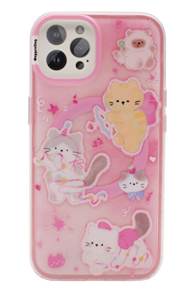 OEM Carcasă din silicon OxygenDog „Cupid Cat” MagSafe compatibilă cu iPhone 1...