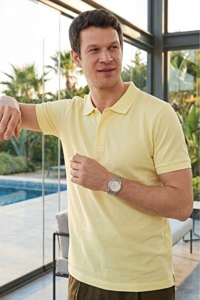 Tudors Ανδρικό μπλουζάκι με λεπτή εφαρμογή, 100% βαμβακερό, κοντομάνικο, με λ...