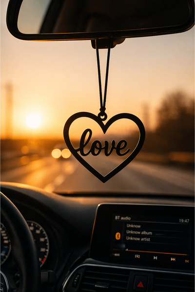 VENON Metal ✨ KALP İÇİ LOVE ✨ Dikiz Aynası Süsü Metal Araba Askılık Motifli O...