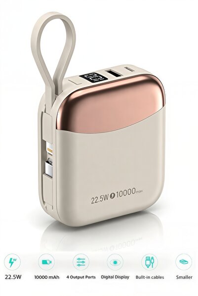 Denx 10000mAh Power Bank, 22.5W Fast Charging Output, Portable Charger with D...