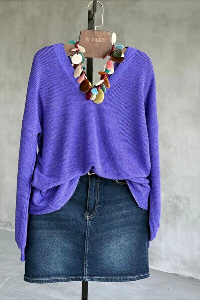 sumoda Γυναικεία Ρούχα: Μπλούζα, Πουλόβερ, Λαιμόκοψη V, Μπαλόνι Μανίκι, Πλεκτ...