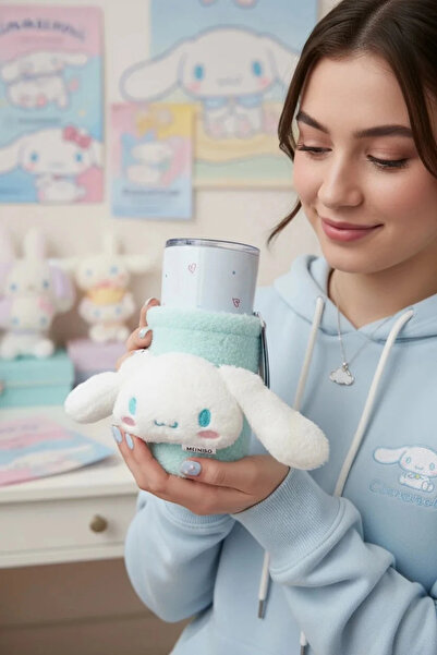 SANRIO Lisanslı Cinnamoroll Paslanmaz Çelik Bardak – Dekoratif Kılıflı ve Sız...