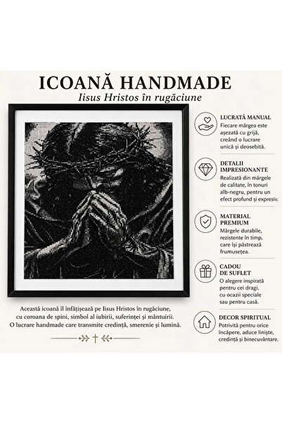 Handmade Icoana "Iisus in rugaciune "