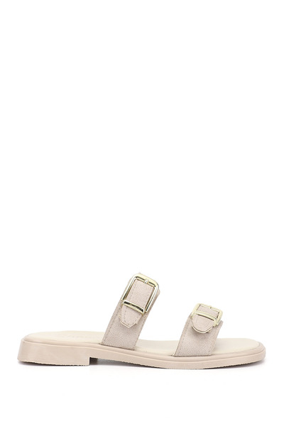 GÖNDERİ(R) Γυναικείο Μπεζ Σουέτ Με αγκράφα Καθημερινό Παντόφλες