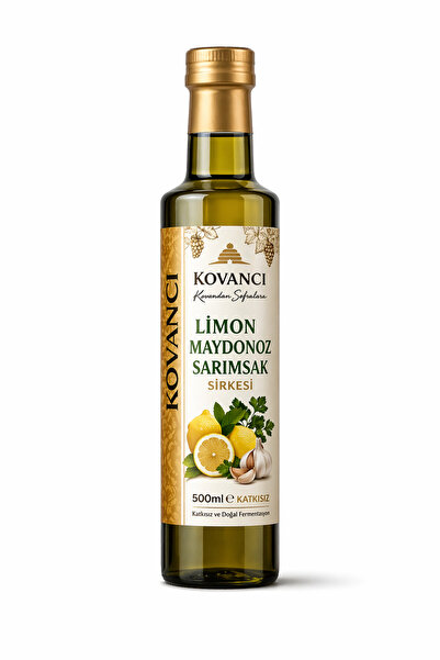 KOVANCI GIDA Limon Maydanoz Sarımsak Sirkesi 500ml-Katkısız, Antioksidan ve Ş...