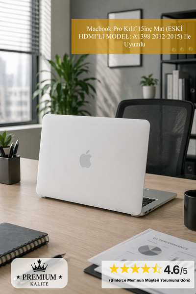 Mcstorey Macbook Pro Kılıf 15inç Mat (ESKİ HDMI'LI MODEL: A1398 2012-2015) Il...