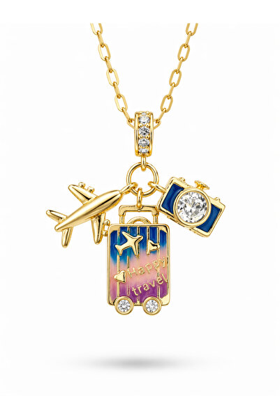 ZEYOLER FineJewelry Travel Charm Uçak Figürlü Kolye