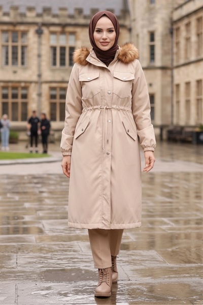 Bestenur Παλτό Leon Mobile Hooded 594 - Stone