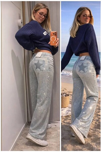 Semesia Mavi Viral Momyy Star Detail Baggy Jean