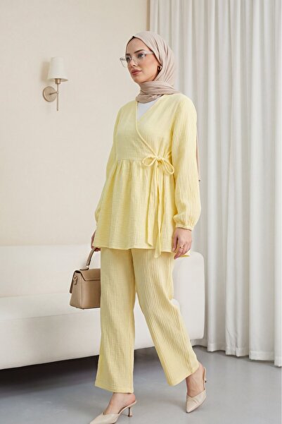 HİJABAYA Σετ Τουνίκ με Εσωτερική Δέστρα και Φαρδιά Παντελόνα