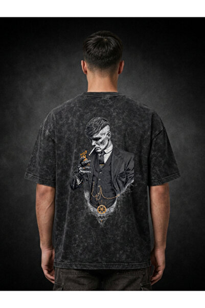 FREAK T-SHIRT Μαύρο Oversize Unisex T-Shirt με στάμπα, Vintage, που πλένεται