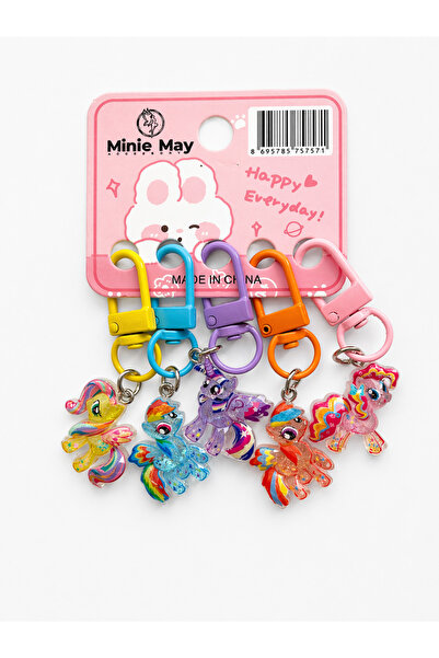 KZNovaStyle 5’li Renkli Unicorn Pony Figürlü Anahtarlık Seti – Karışık Renkler