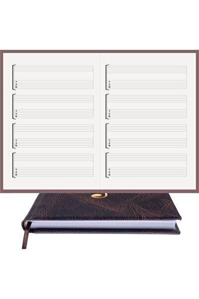 BİDEFTER Guitar Notepad (WITH BLANK AND TAB KEY) 100% Handmade, Hand Stitched...