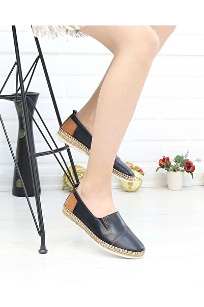 Nesil Shoes Syg P41 Black Genuine Leather Women's Shoes
