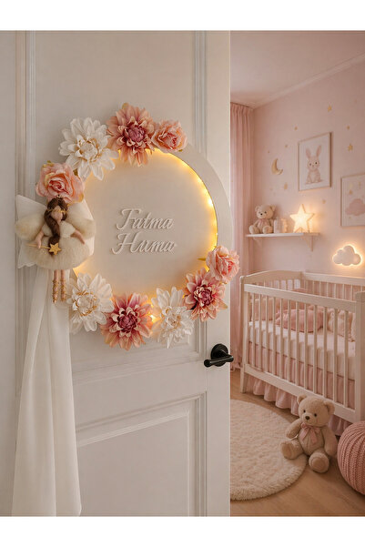 Işıltı Atalier Perili Ledli bebek kapı süsü