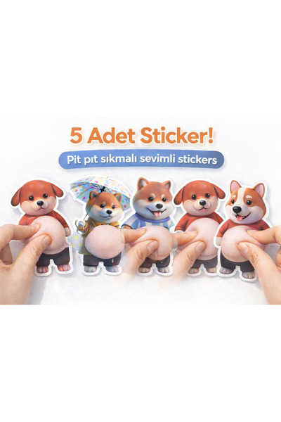 ZİVENTA 5 Adet! 3D Kabartmalı Sukuşi Yumuşak Göbekli Shiba Inu Köpek Sticker ...