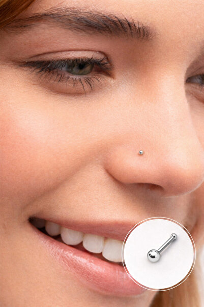 Sacce Scarves&Accessories Gümüş Renk 1.5 mm Çelik Top Hızma Burun Piercingi
