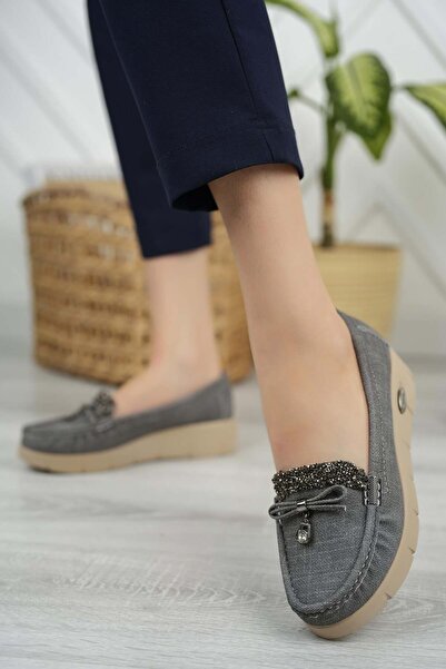 Nesil Shoes Nstar 400 Grey Denim Ανατομικά Casual Γυναικεία Παπούτσια