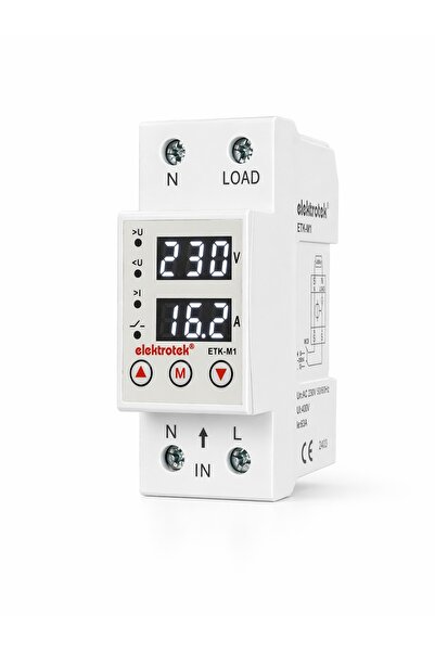 Elektrotek ETK-M1 Monofaze Tek Fazlı Gerilim Voltaj Akım Koruma Rölesi 63A| A...