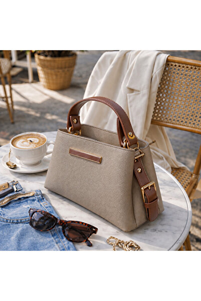 Moda Sekiz Γυναικεία τσάντα ώμου μεσαίου μεγέθους με τρία διαμερίσματα και λο...