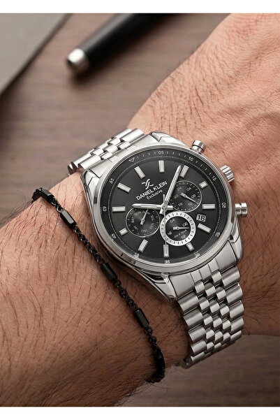 Daniel Klein Exclusive Multi Functional Navy Blue Dial, 3 Atm Men's Silver Co...