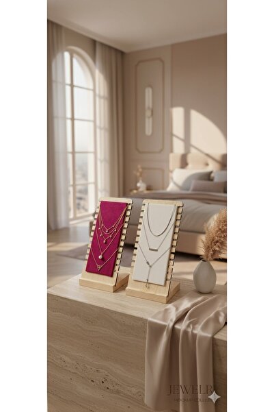 segalife 2-Piece Decorative Wooden Jewelry Organizer Stand Necklace Bracelet ...