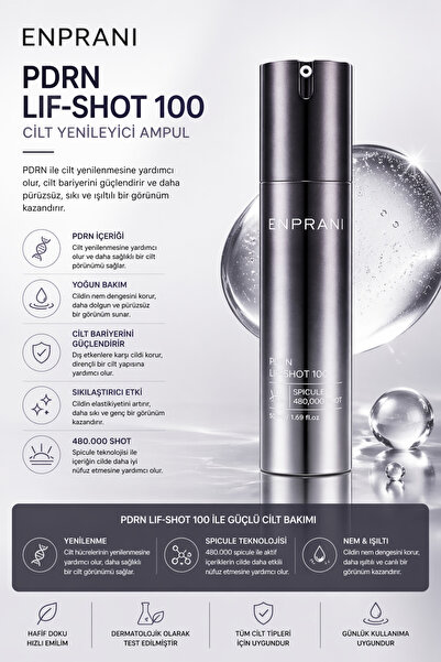 Enprani PDRN LIF-SHOT 100 - كريم إصلاحي ومضاد للتجاعيد (480.000 شوت) 50 مل