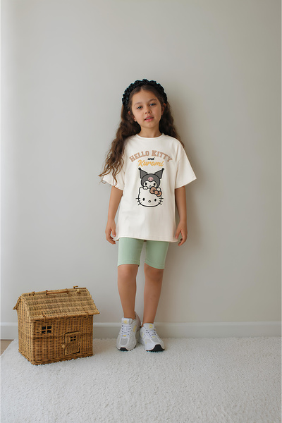 Belya Kids Wear Set pentru fete, top și colanți oversize, design mixt 63