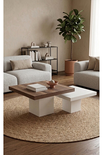 Mobilya Stant Most Marmoris Mermer Görünümlü Ceviz-Aytaşı Ayak %100 Mdf Orta ...