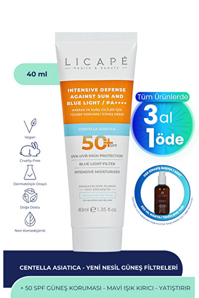 Licape Hassas Ve Kuru Ciltler İçin Yüksek Korumalı 50 Faktör Güneş Kremi 40ml