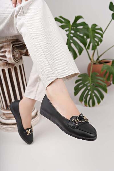 Nesil Shoes Γυναικείες μπαλαρίνες Mhd 60 Black Stone Daily