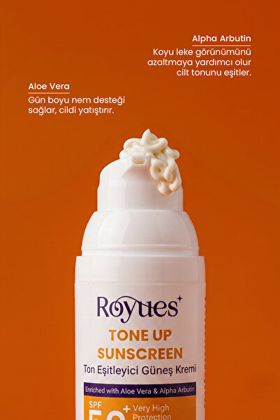 Royues Ton Eşitleyici Yüz Güneş Kremi SPF50 - Cilt Bariyeri Onarıcı, Nemlendirici, 50ml
