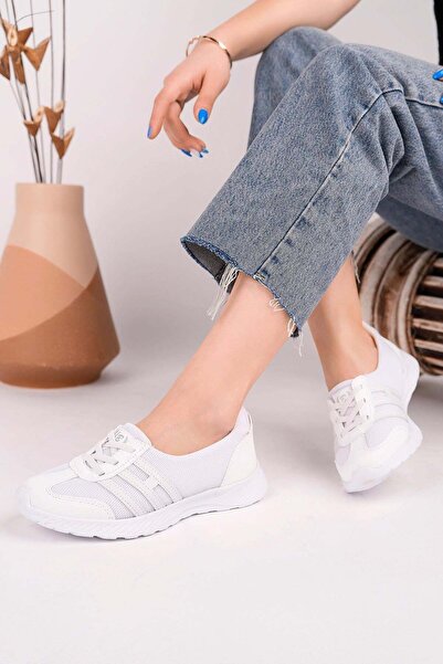 Nesil Shoes Γυναικεία παπούτσια περπατήματος Bsea 618 White Memory Foam