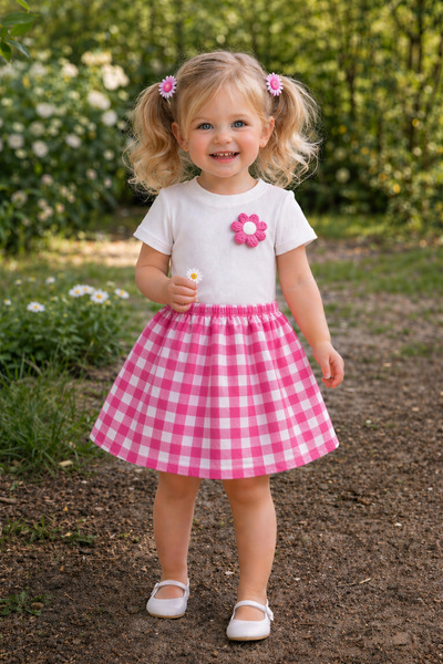 ygz junior Daisy Print Stretchy Camisole Bodysuit and Plaid Seersucker Fabric...