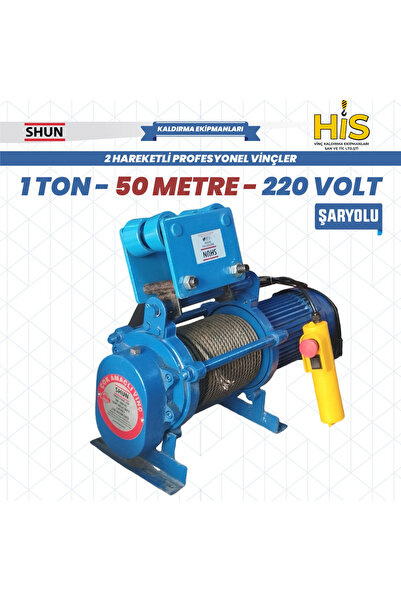 Shun 1000 kg Profesyonel Vinç 220 Volt 50 Metre