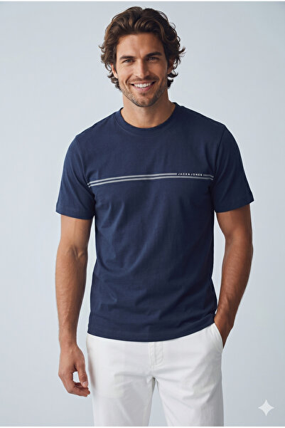 Jack & Jones Ανδρικό T-Shirt Jcofusıon Navy Blue 12289936