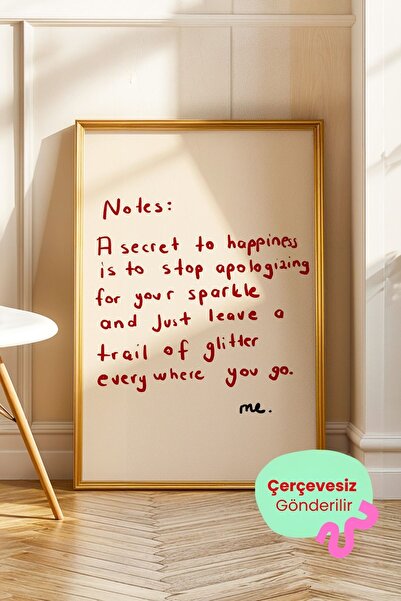 ArtDropsco Minimal El Yazısı Motivasyon Poster Modern Duvar Tablosu Çerçevesiz