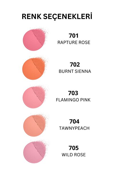 REVA Superfine Blusher Tawny Peach - Superfine Powder Blush 7.5 gr - No: 704 - Vegan & Clean Content