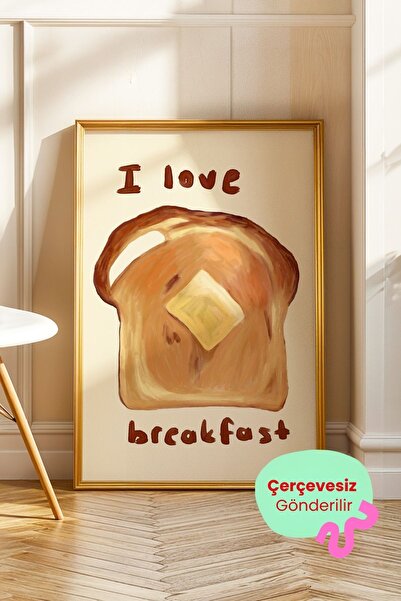ArtDropsco Tost Tablo Modern Mutfak Poster Kahvaltı Temalı Duvar Dekoru Çerçe...