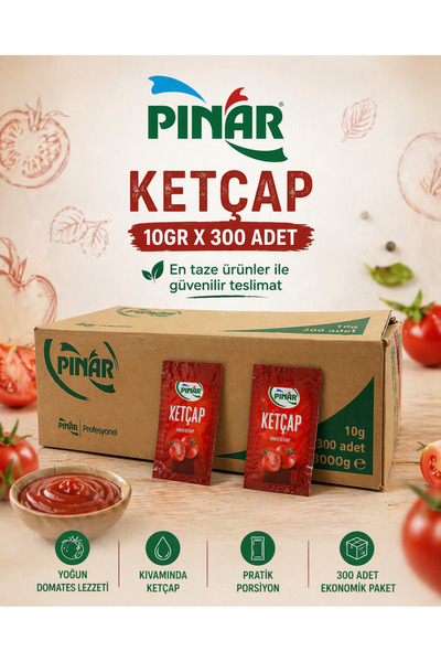 Pınar Poşet Ketçap 10 gr x 300 adet