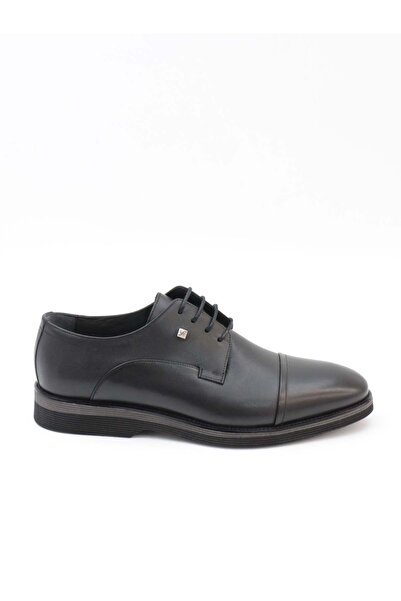 Fosco 3103 Μαύρα ανδρικά παπούτσια από γνήσιο δέρμα Eva Sole