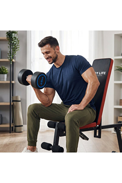 MY LIFE FITNESS دمبل أثقال 45 كجم – قابل للتعديل بمقبض مانع للانزلاق – لتقوية...