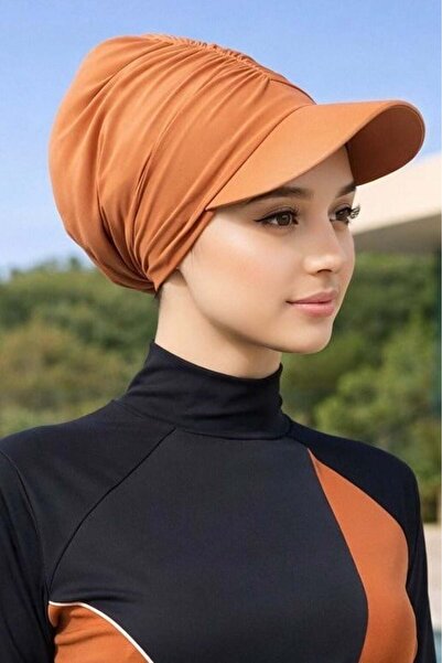 Aişe tesettür Taba Havuz - Μπορεί να χρησιμοποιηθεί πάνω από θαλάσσιο καπέλο ...