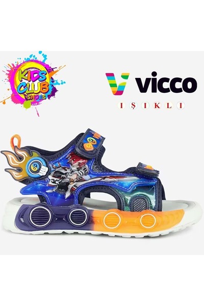 Vicco Kodi Işıklı Sandalet Ortopedik Çocuk Sandalet LACİVERT