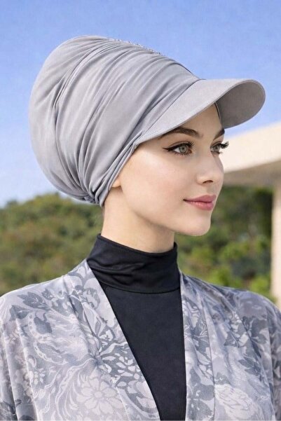 Aişe tesettür Γκρι Καπέλο Πισίνας - Μπορεί να χρησιμοποιηθεί πάνω από θαλάσσι...