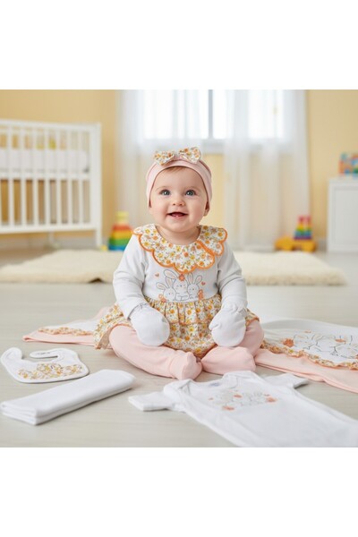 MİLAYS LİFE HOME COLLECTİON طقم زيبين للأطفال البنات من 0 إلى 3 أشهر، مصنوع م...